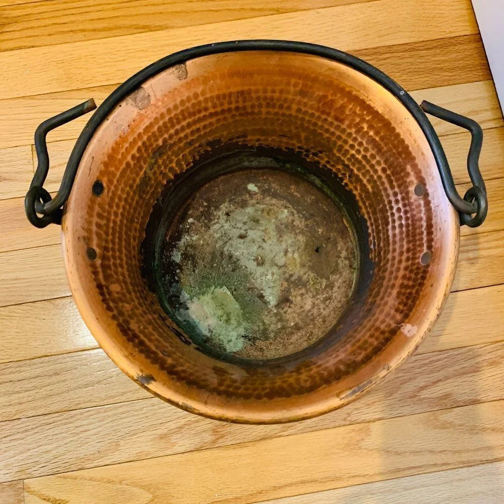 FINE Antique HAND MADE COPPER KETTLE Dovetailed Hammered - Picture 2 of 16